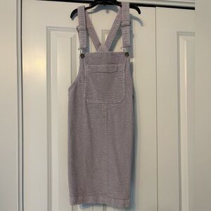 Purple Corduroy Overall Dress